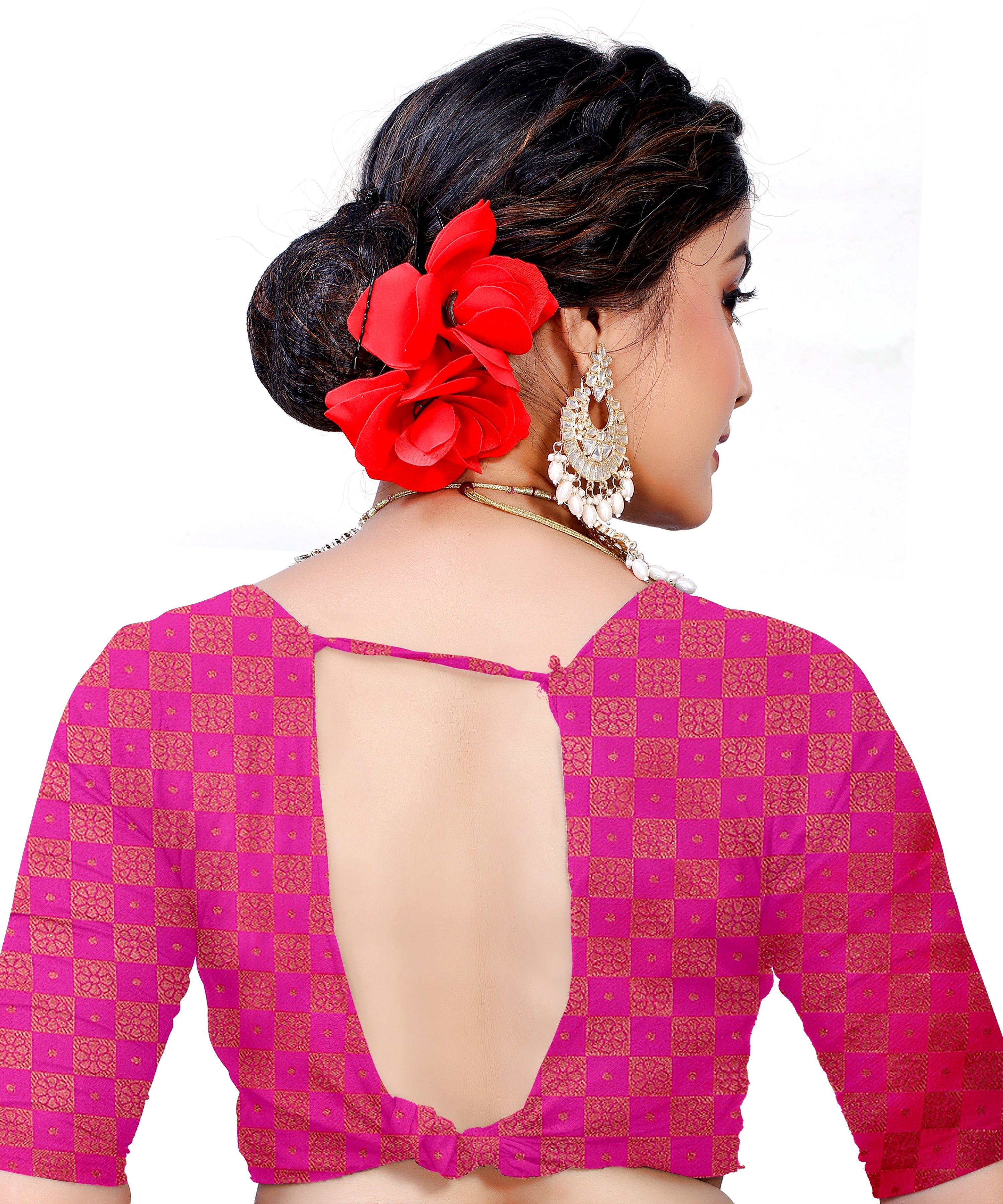 Owlsky Women's Kanjivaram Silk Saree Soft Banarasi Style with Golden & Silver Zari Border | Elegant Silk Look Saree with Unstitched Blouse Piece Bottle Green