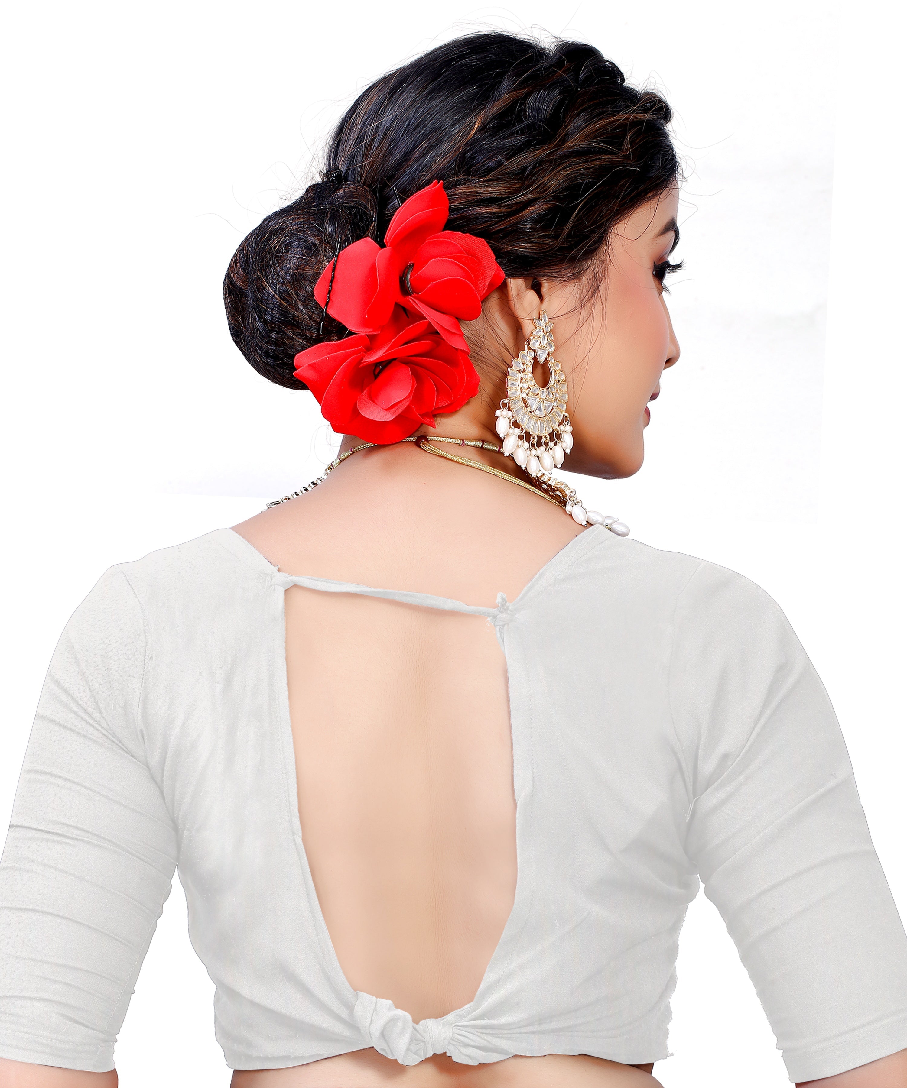 Owlsky Women's Kanjivaram Silk Saree Soft Banarasi Style with Golden & Silver Zari Border | Elegant Silk Look Saree with Unstitched Blouse Piece Off White