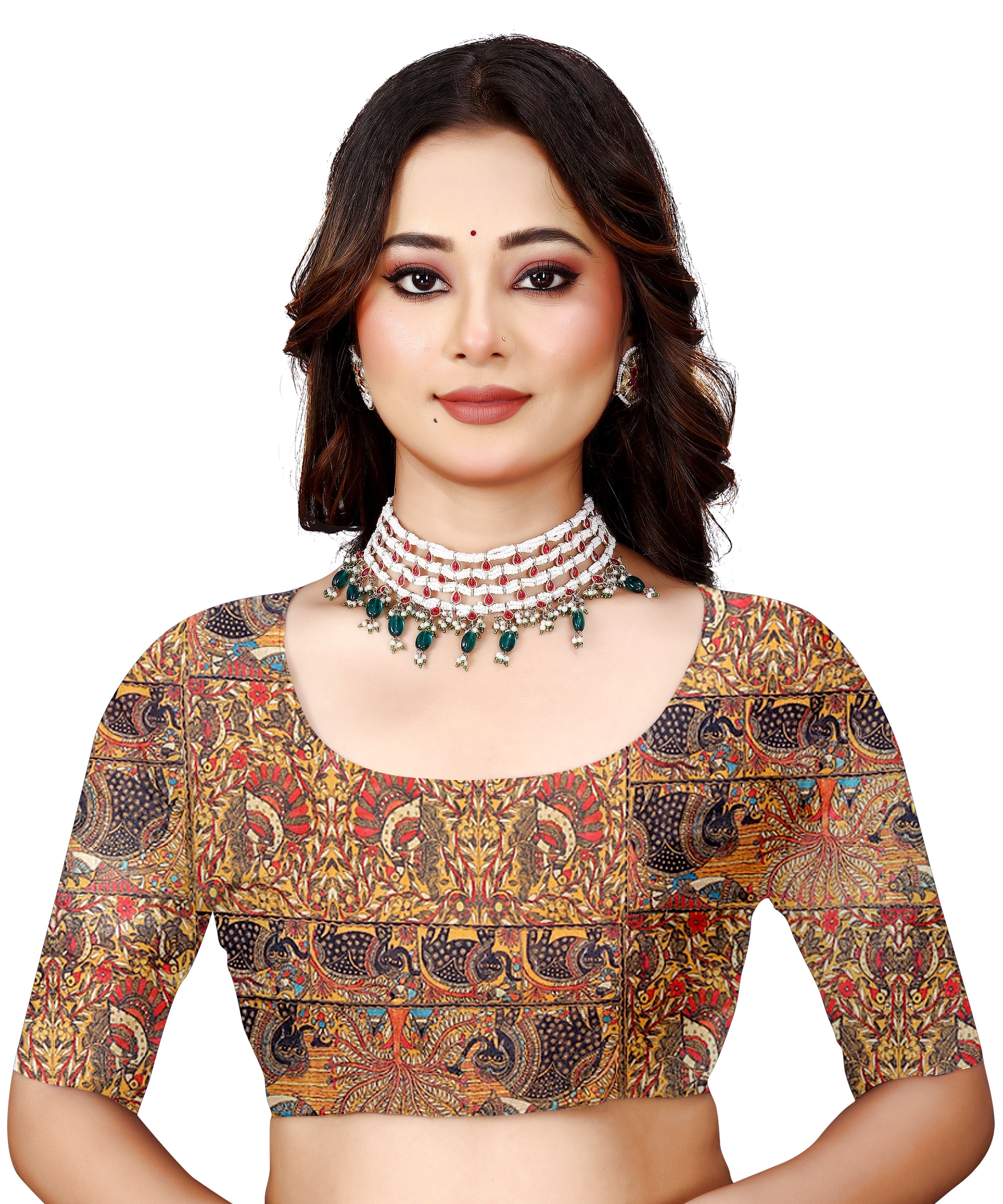 Madhubani Print Manipuri Silk Saree for Women | Indian Ethnic Party & Casual Wear | Unstitched Blouse Included Orange