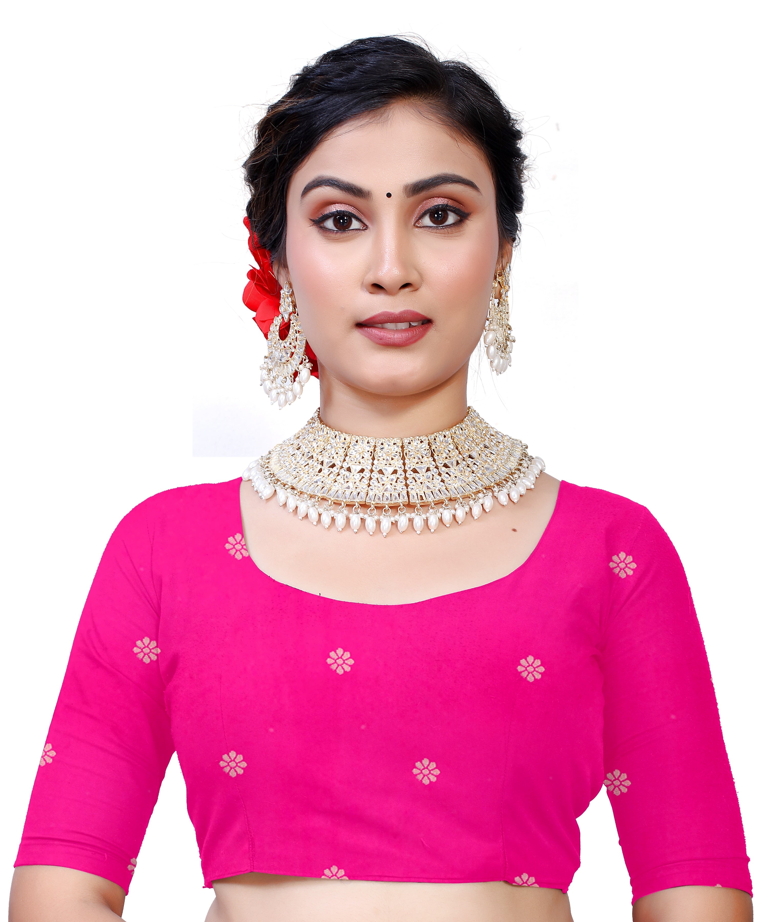 Owlsky Kanjivaram Cotton Silk Saree for Women with Zari Border | Traditional Indian Saree with Unstitched Blouse Piece | Lightweight Festival Wear Saree | Elegant Soft Cotton Silk Saree Rani Pink