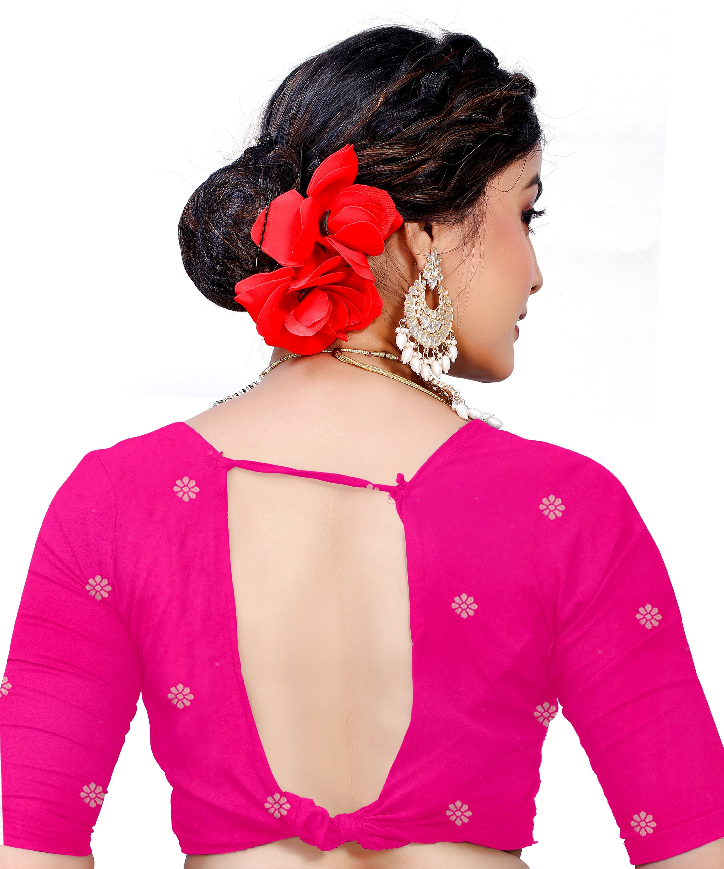 Owlsky Kanjivaram Cotton Silk Saree for Women with Zari Border | Traditional Indian Saree with Unstitched Blouse Piece | Lightweight Festival Wear Saree | Elegant Soft Cotton Silk Saree Rani Pink