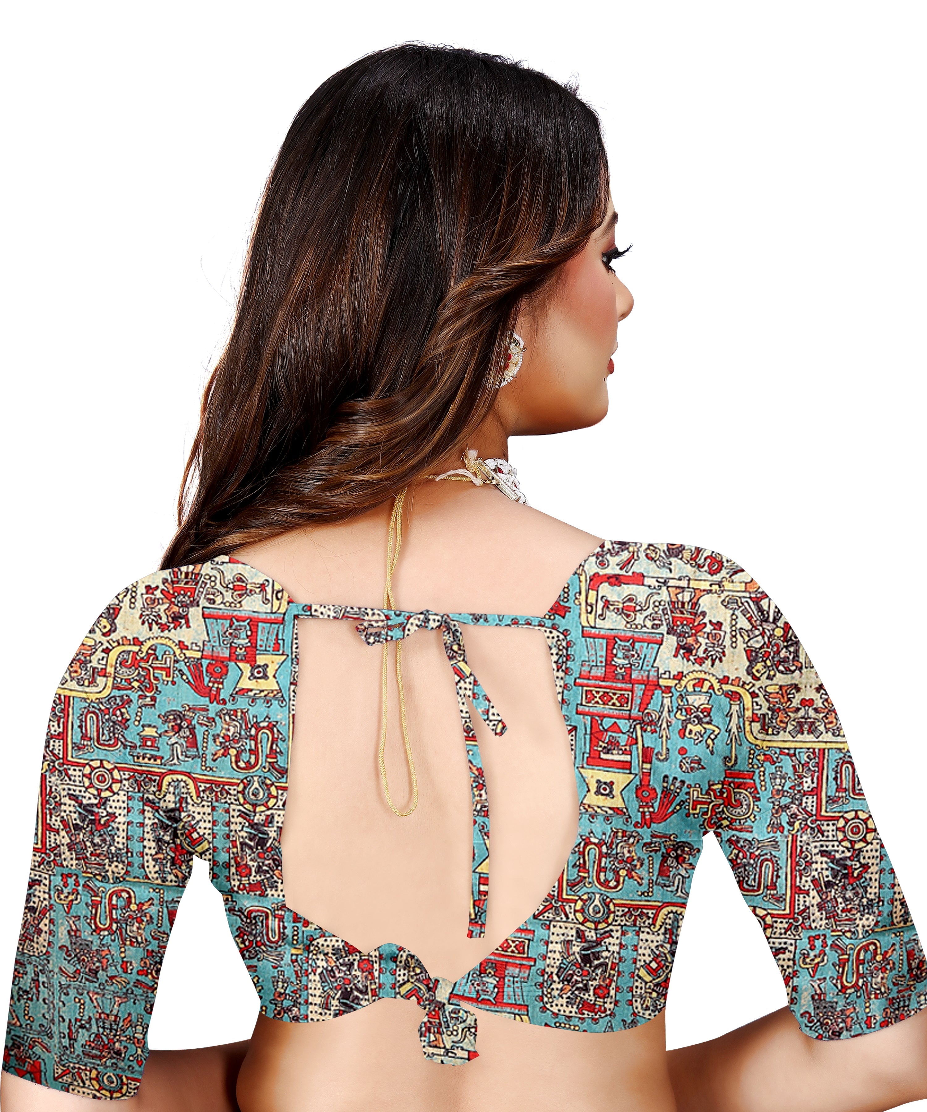 Madhubani Print Manipuri Silk Saree for Women | Indian Ethnic Party & Casual Wear | Unstitched Blouse Included Blue