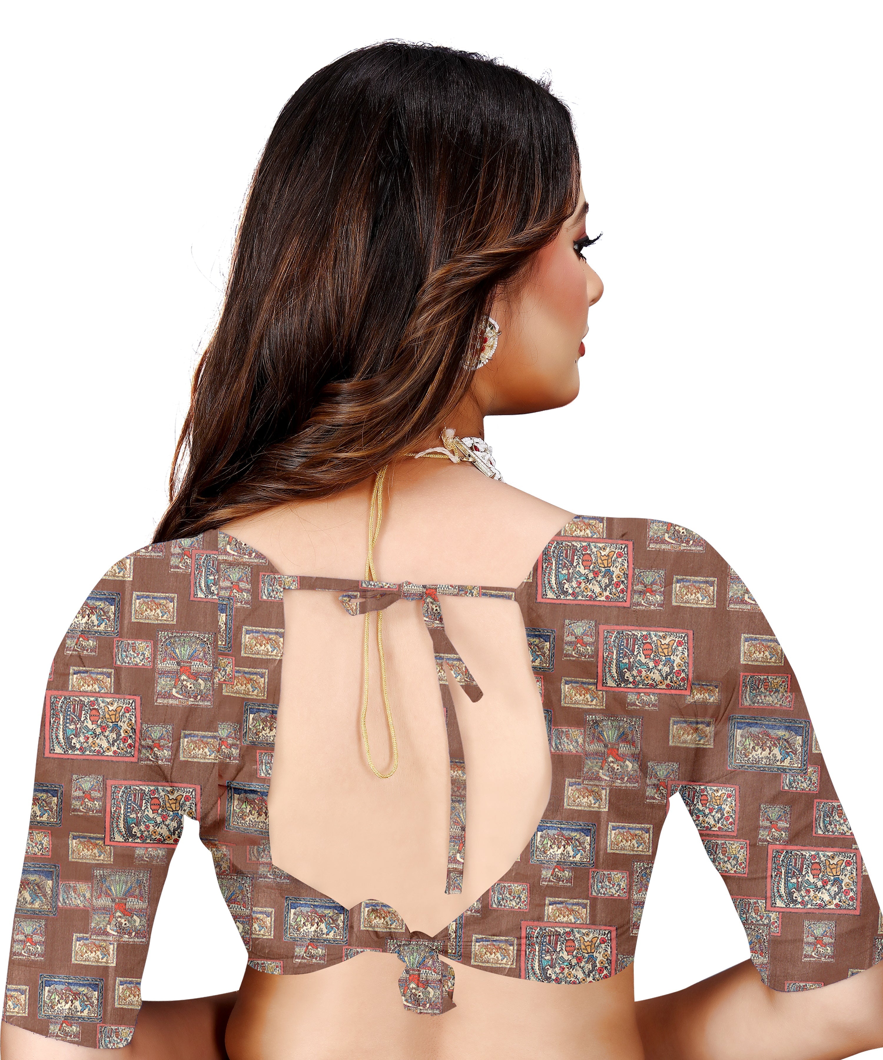 Madhubani Print Manipuri Silk Saree for Women | Indian Ethnic Party & Casual Wear | Unstitched Blouse Included Maroon