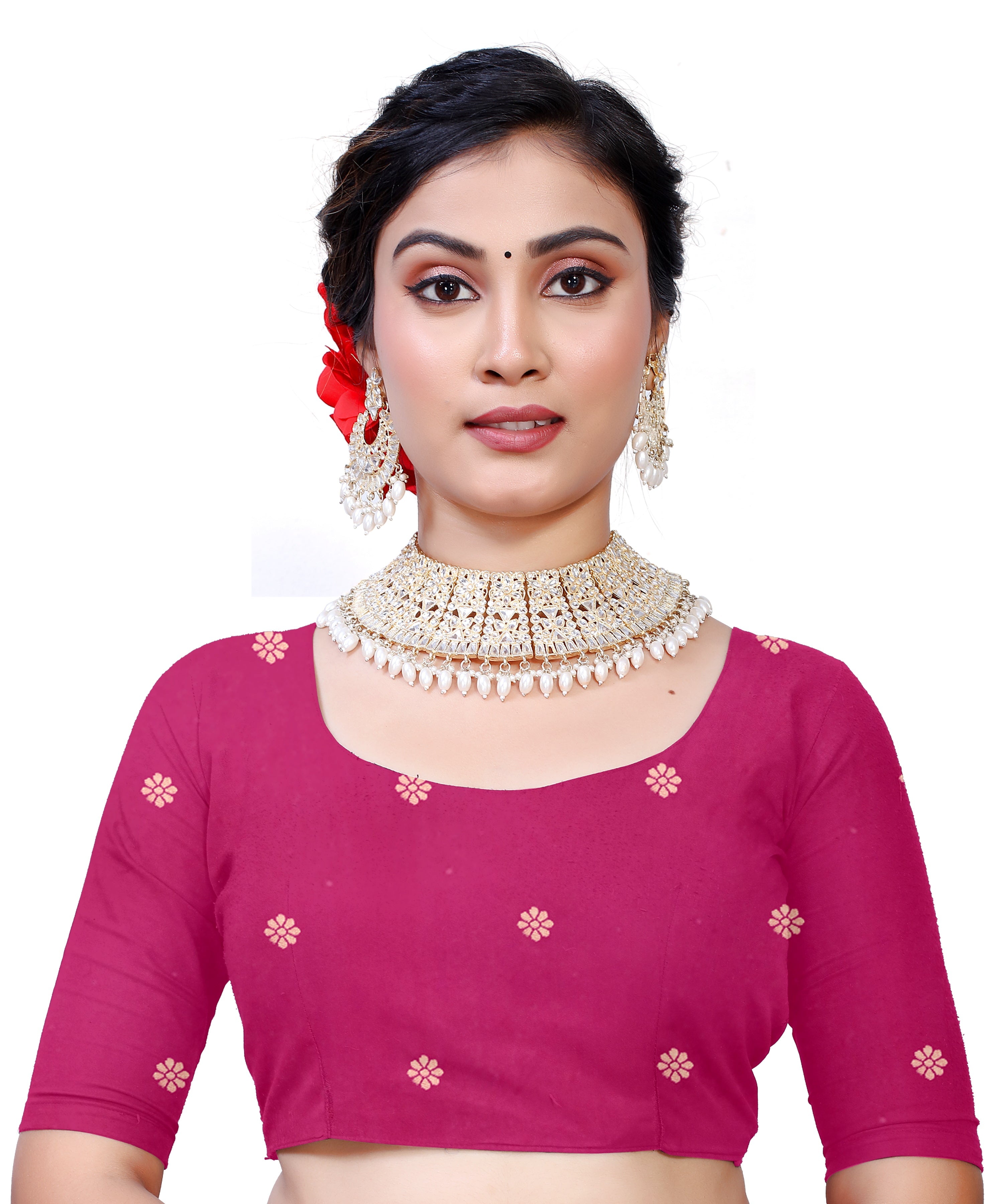 Kanjivaram Cotton Silk Saree for Women with Zari Border | Traditional Indian Saree with Unstitched Blouse Piece | Lightweight Festival Wear Saree | Elegant Soft Cotton Silk Saree Magenta Pink