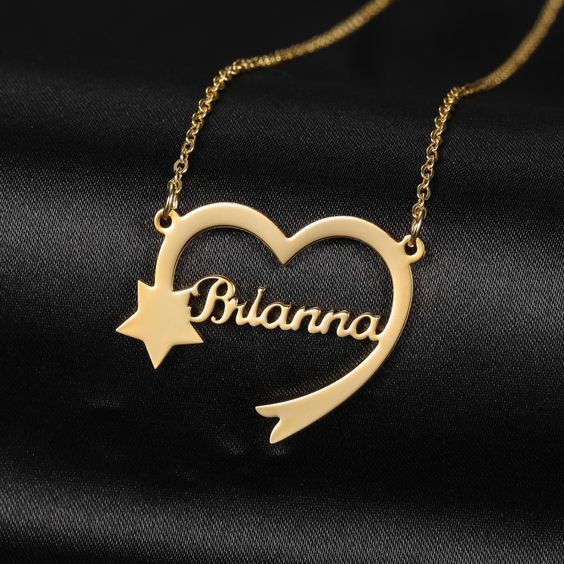 Heart with Star Name Necklace