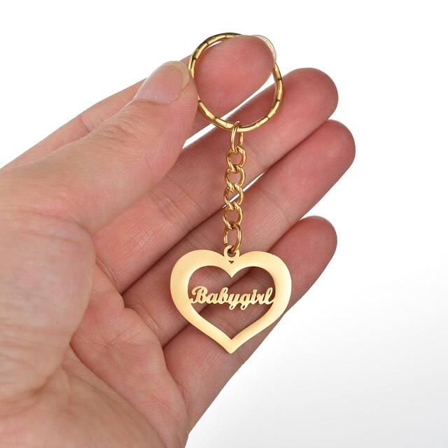 Big Heart Name Keychain