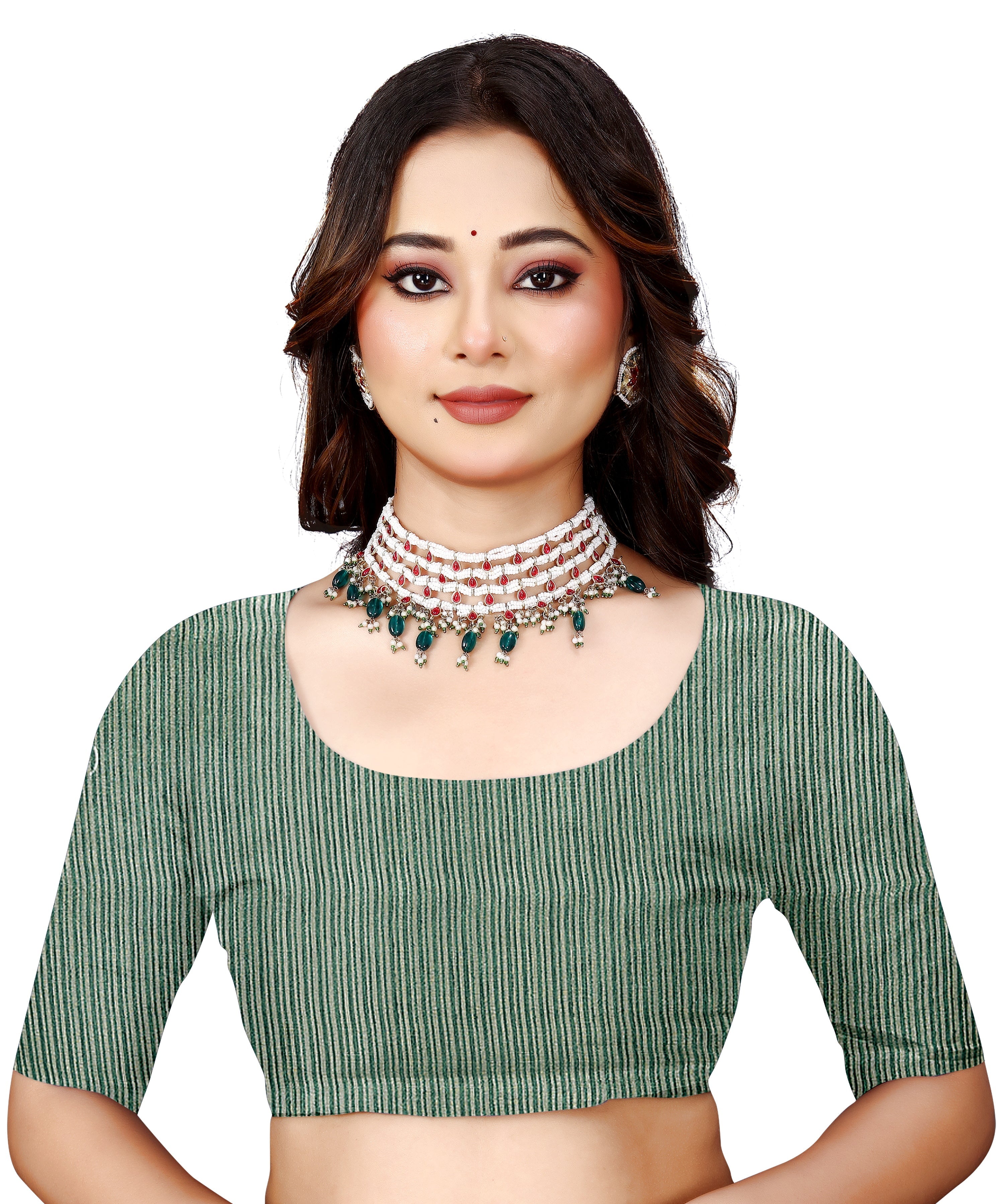 OWLSKY, SASSY & STYLO Women's Latest Elegant Linen Saree Foil Print work with Unstitched Blouse | Traditional Festive Collection Sage Green