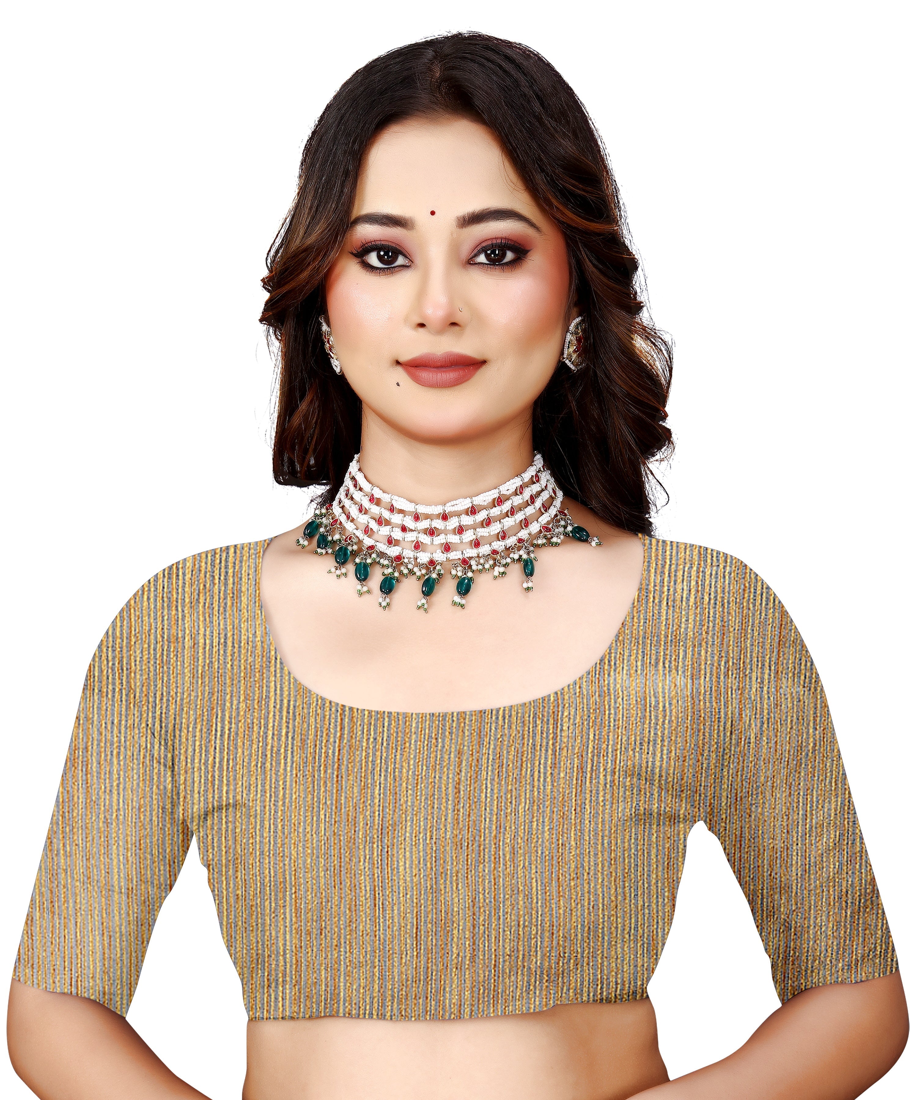 OWLSKY, SASSY & STYLO Women's Latest Elegant Linen Saree Foil Print work with Unstitched Blouse | Traditional Festive Collection Sage Golden Beige