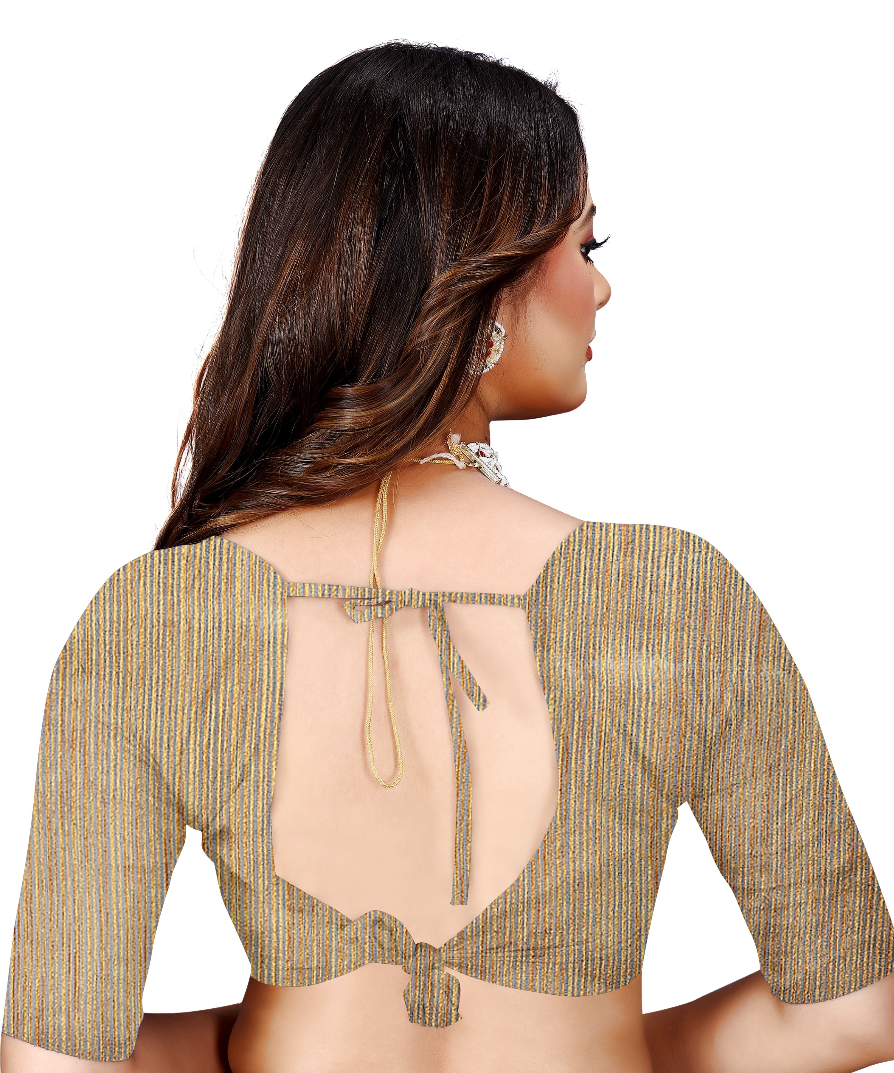 OWLSKY, SASSY & STYLO Women's Latest Elegant Linen Saree Foil Print work with Unstitched Blouse | Traditional Festive Collection Sage Golden Beige