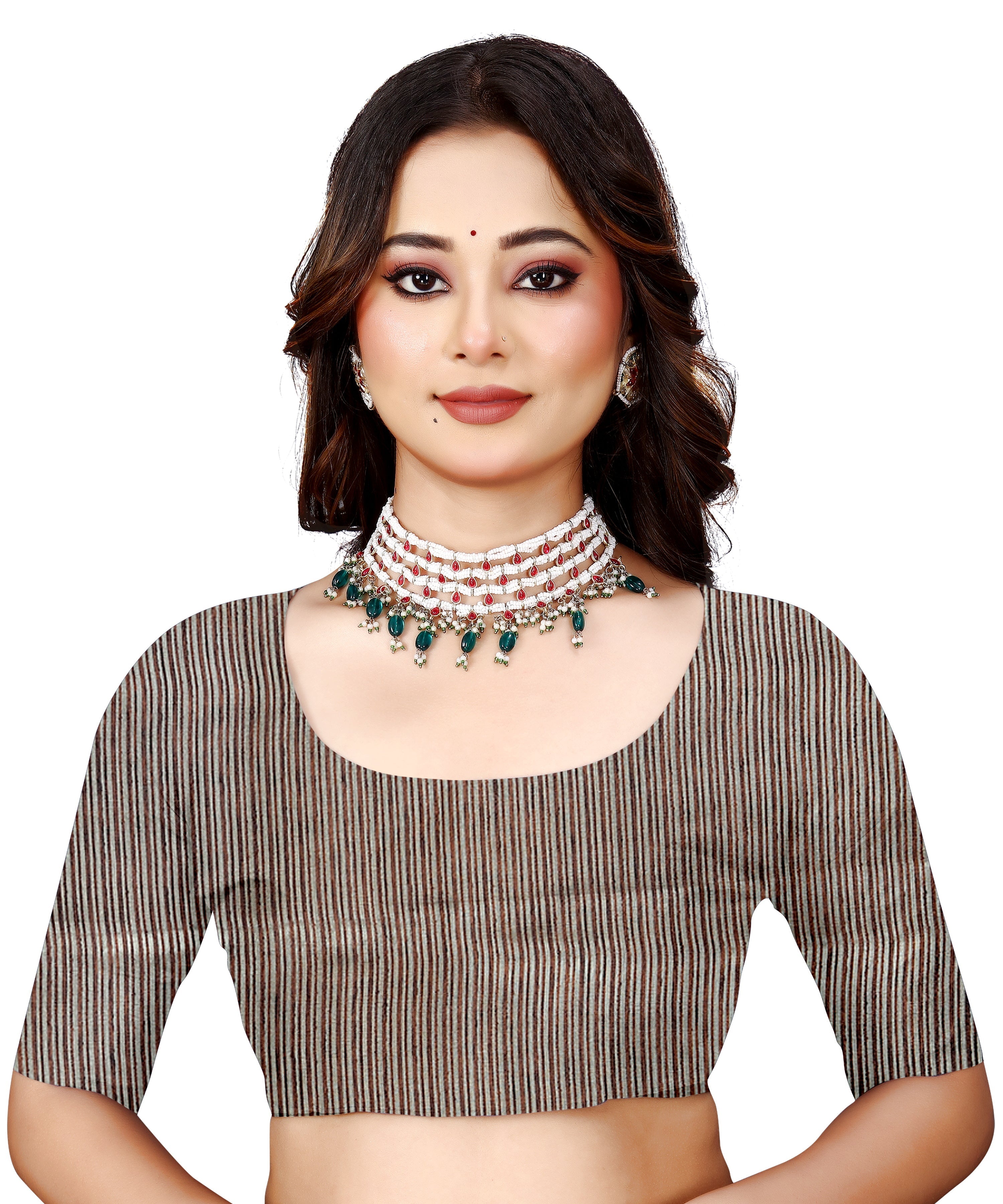 OWLSKY, SASSY & STYLO Women's Latest Elegant Linen Saree Foil Print work with Unstitched Blouse | Traditional Festive Collection Coffee Brown