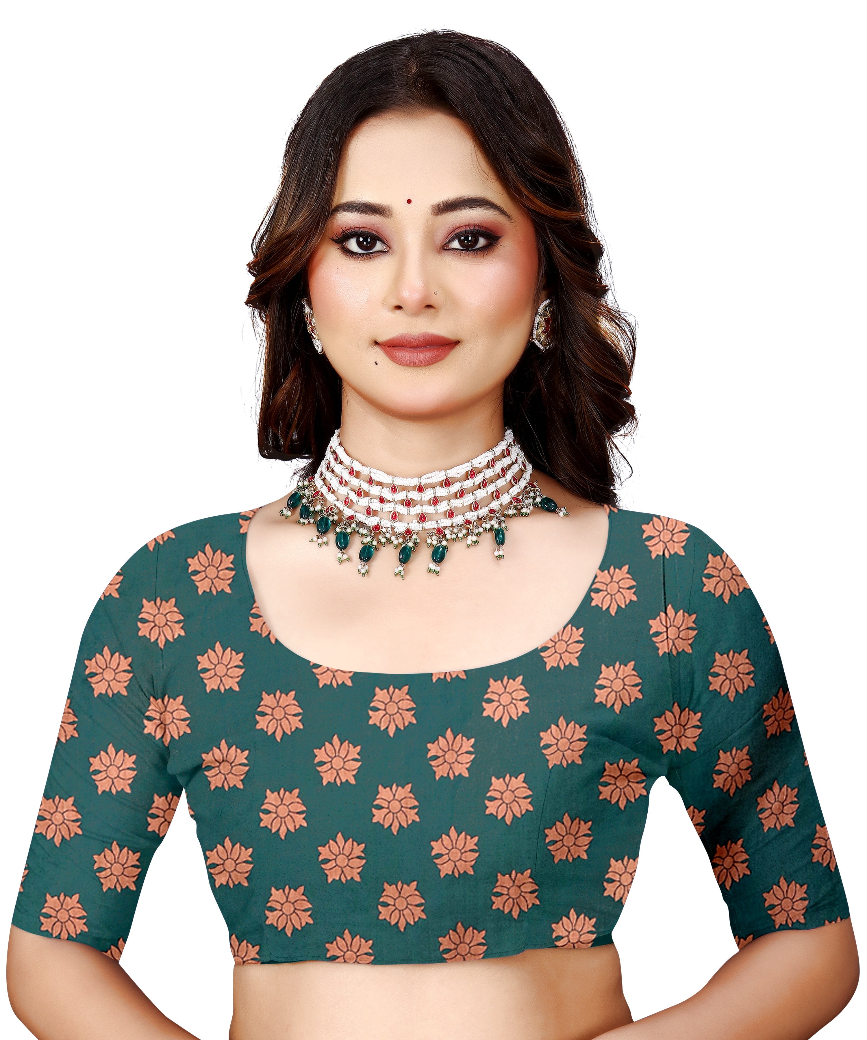 OWLSKY, SASSY & STYLO Women's Trendy Blended Silk Saree with Kalamkari Pallu & Designer Border | Festive Traditional Saree for Women | Traditional floral Motif | Saree With Unstitched Blouse Bottle Green