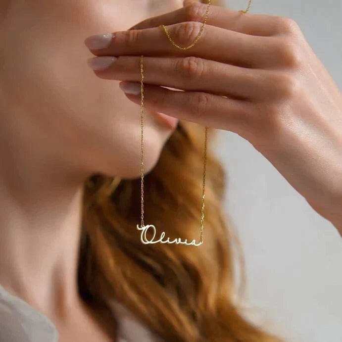 Cursive Signature Name Necklace