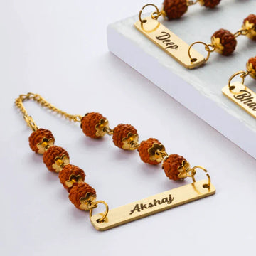 Rudraksha Name Bracelet – Custom Spiritual Gift