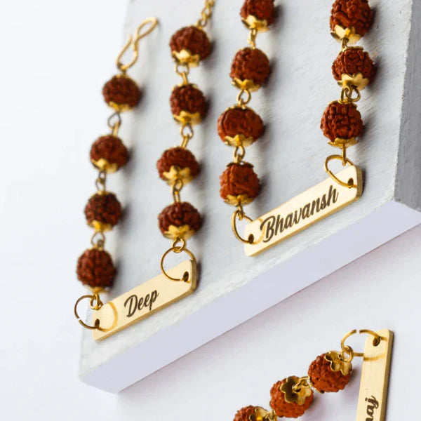 Rudraksha Name Bracelet – Custom Spiritual Gift