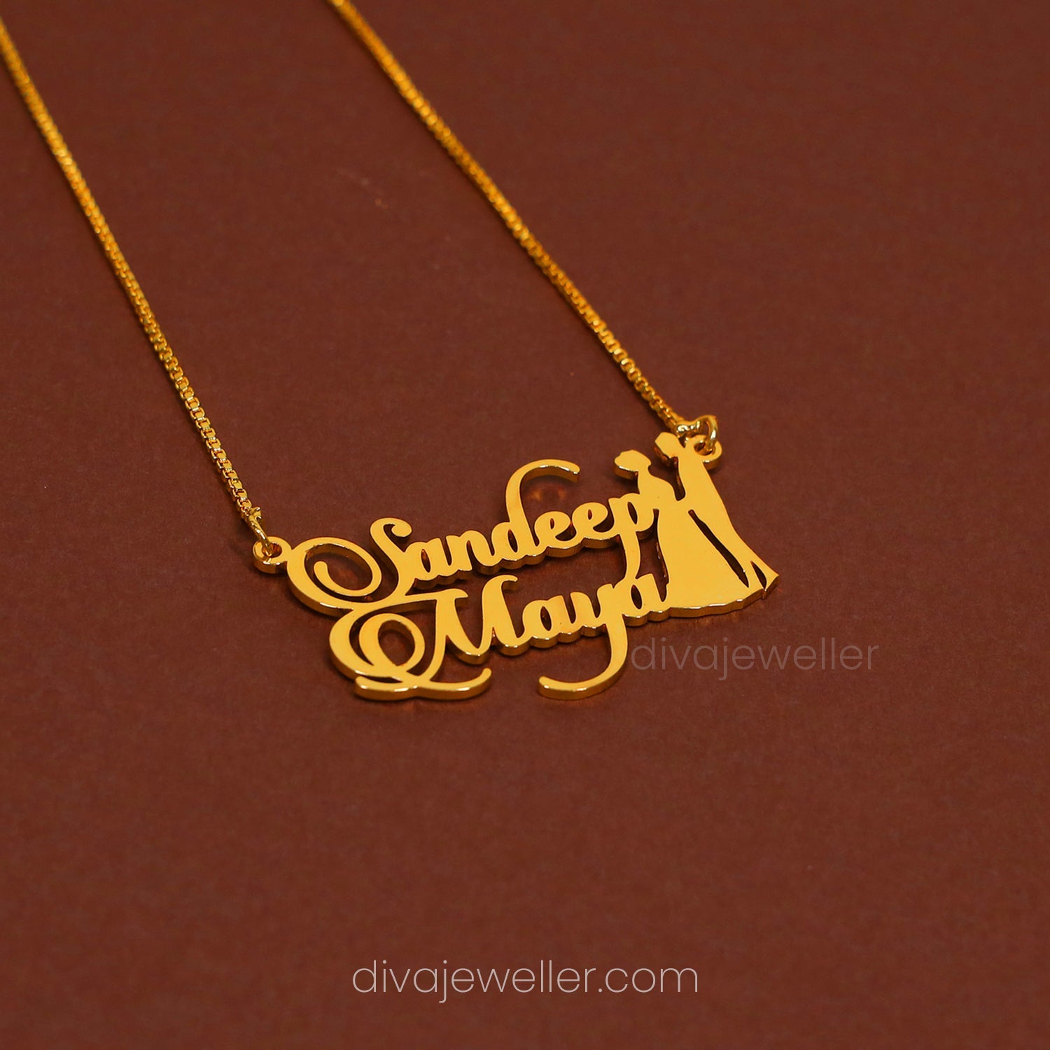 Boy Girl Couple Name Necklace