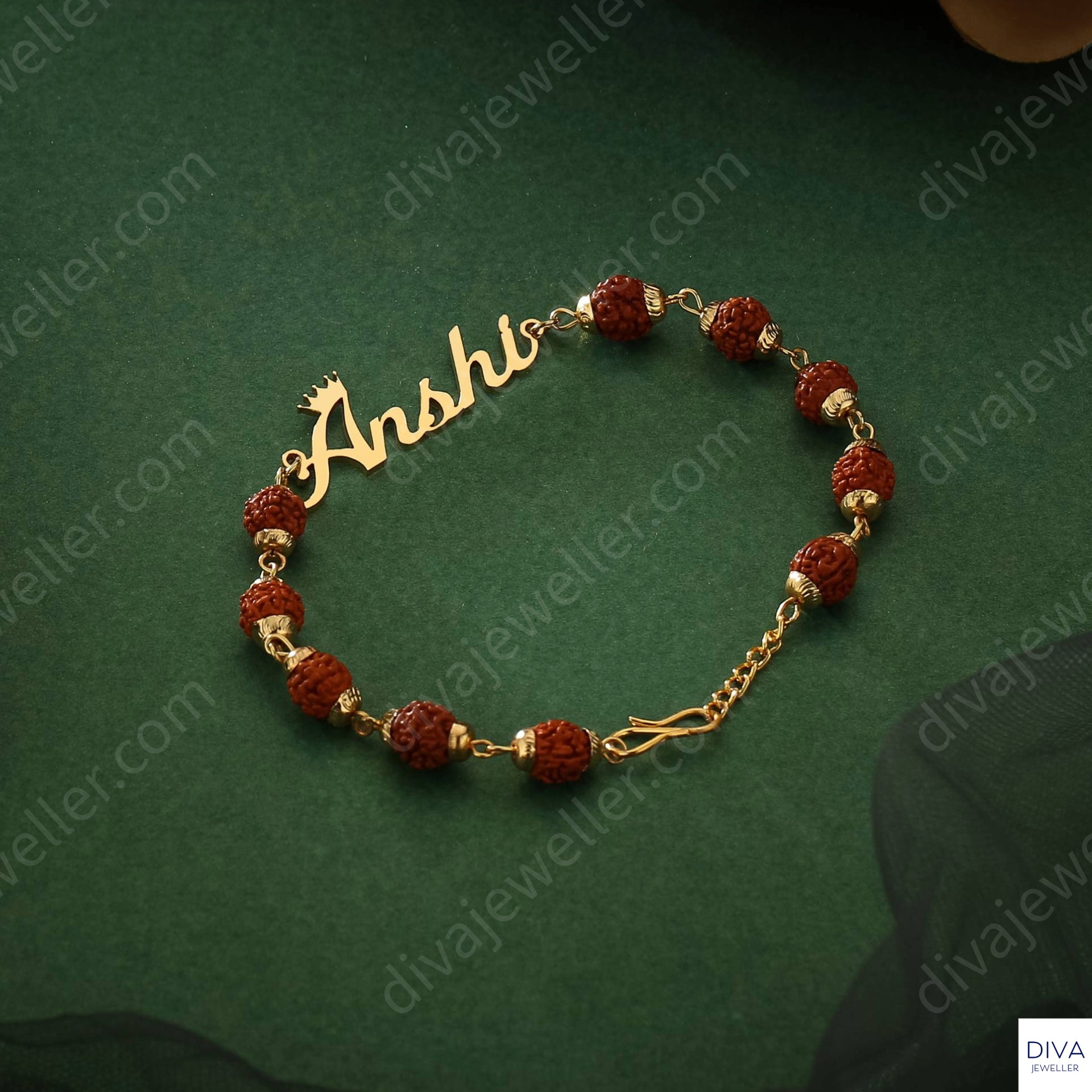 Personalized Rakhi - Rudraksha Bracelet with Unique design
