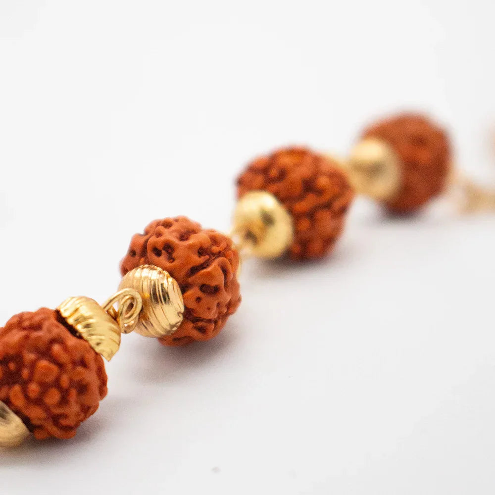 Personalized Rakhi - Rudraksha Bracelet with Flute Design