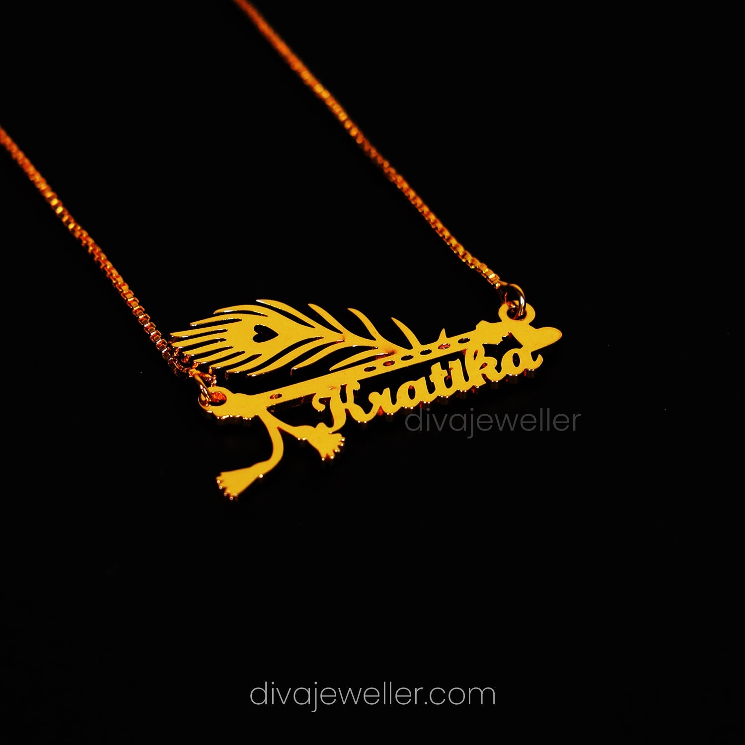 Mor Pankh Name Necklace