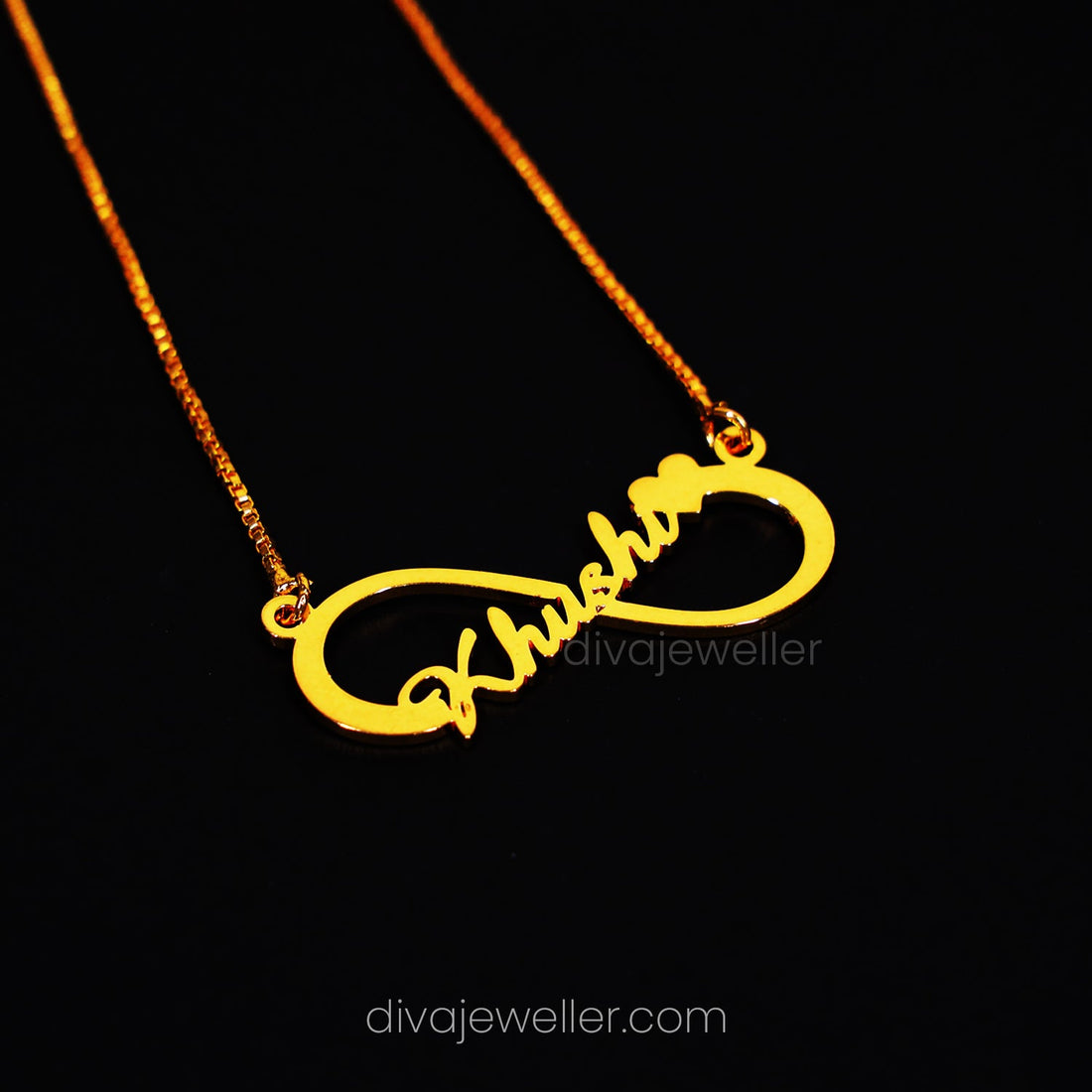 Infinity Single Heart Name Necklace