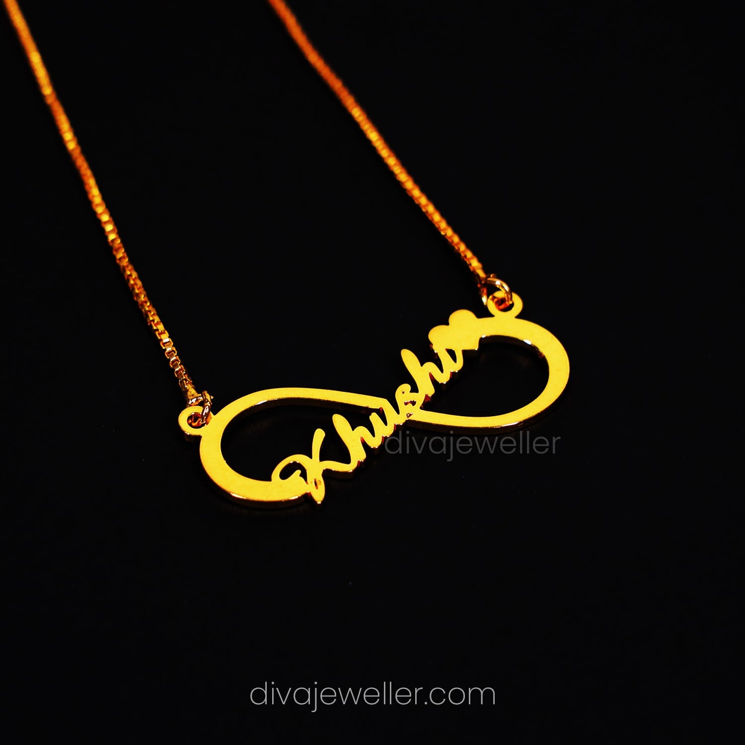 Infinity Single Heart Name Necklace