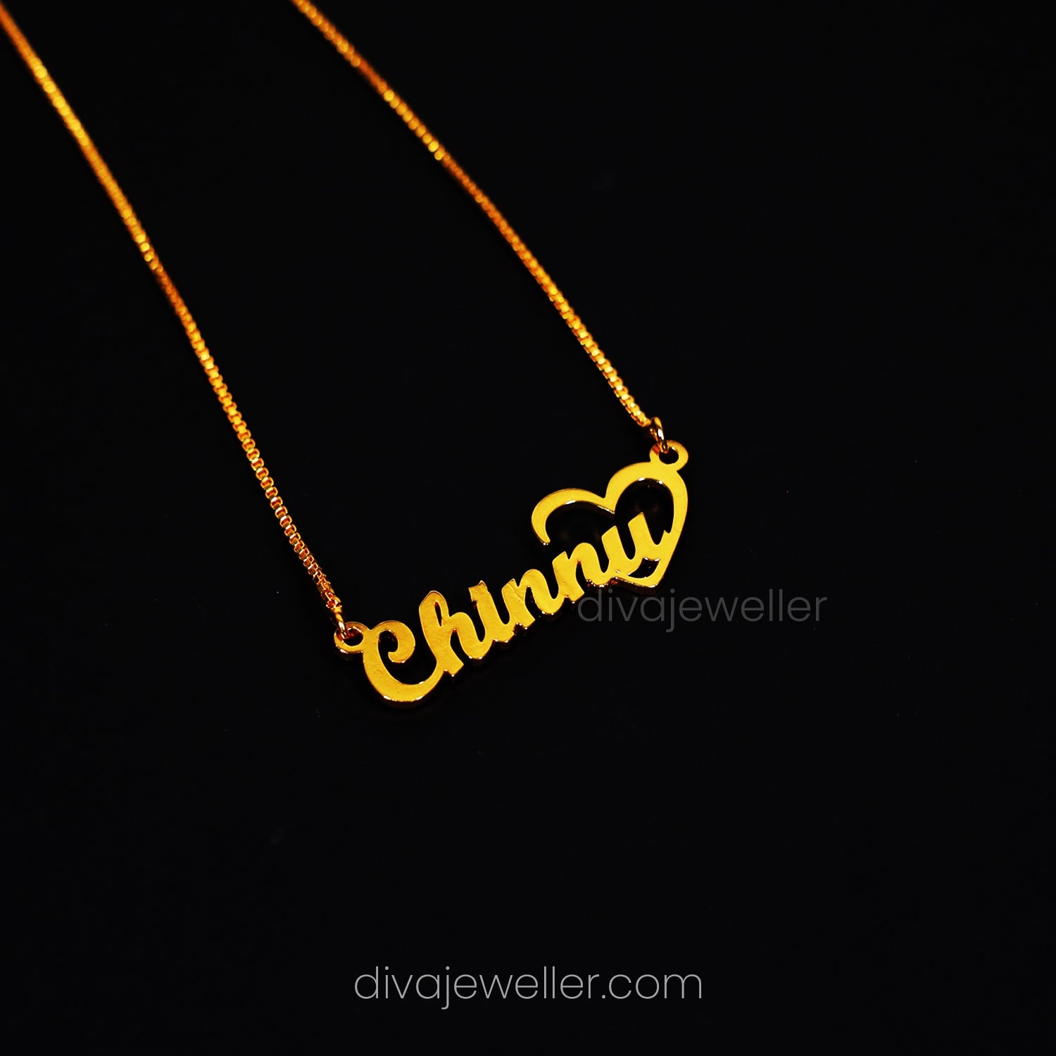 Unique Heart Name Necklace