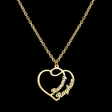 Couple Heart Name Pendant