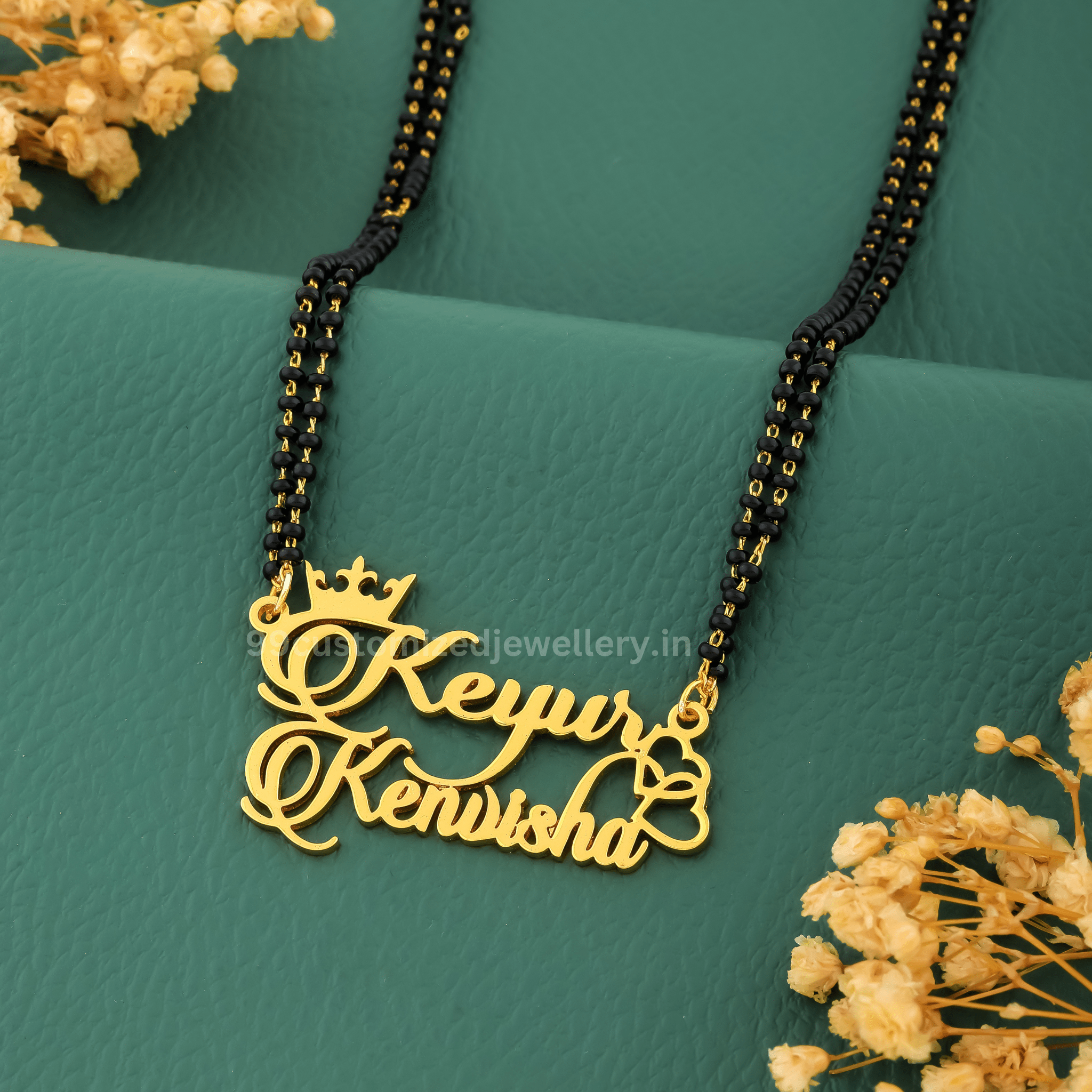 Double Heart Couple Name Necklace