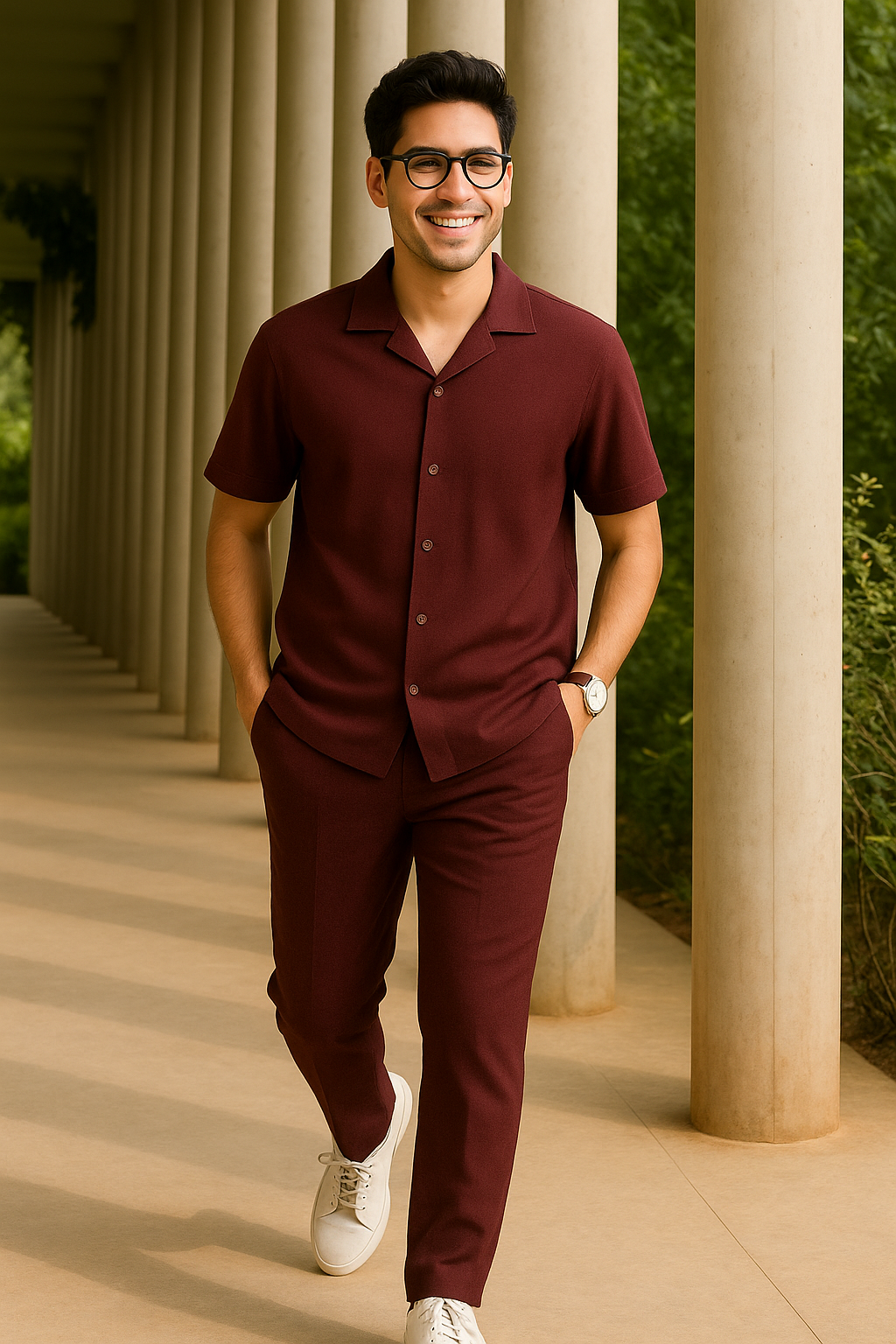 Stuffieland Maroon Family Twinning Combo Set – Cotton Blend Stretch Fit