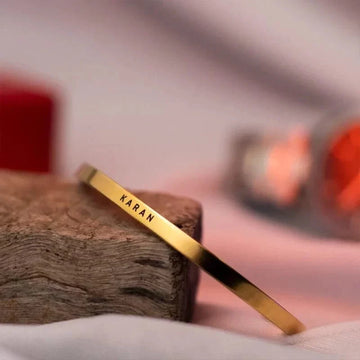 Gold Plated Personalized Engraved Name Kada