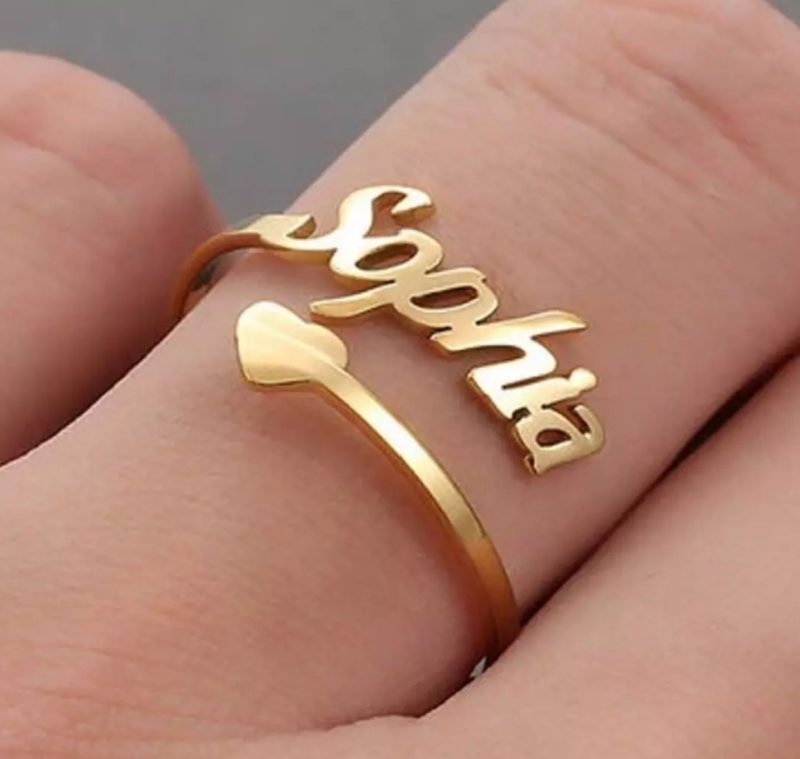 Heart Name Ring