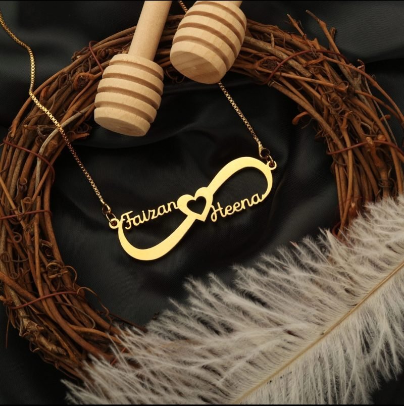 Infinity Heart Style Couple Name Necklace