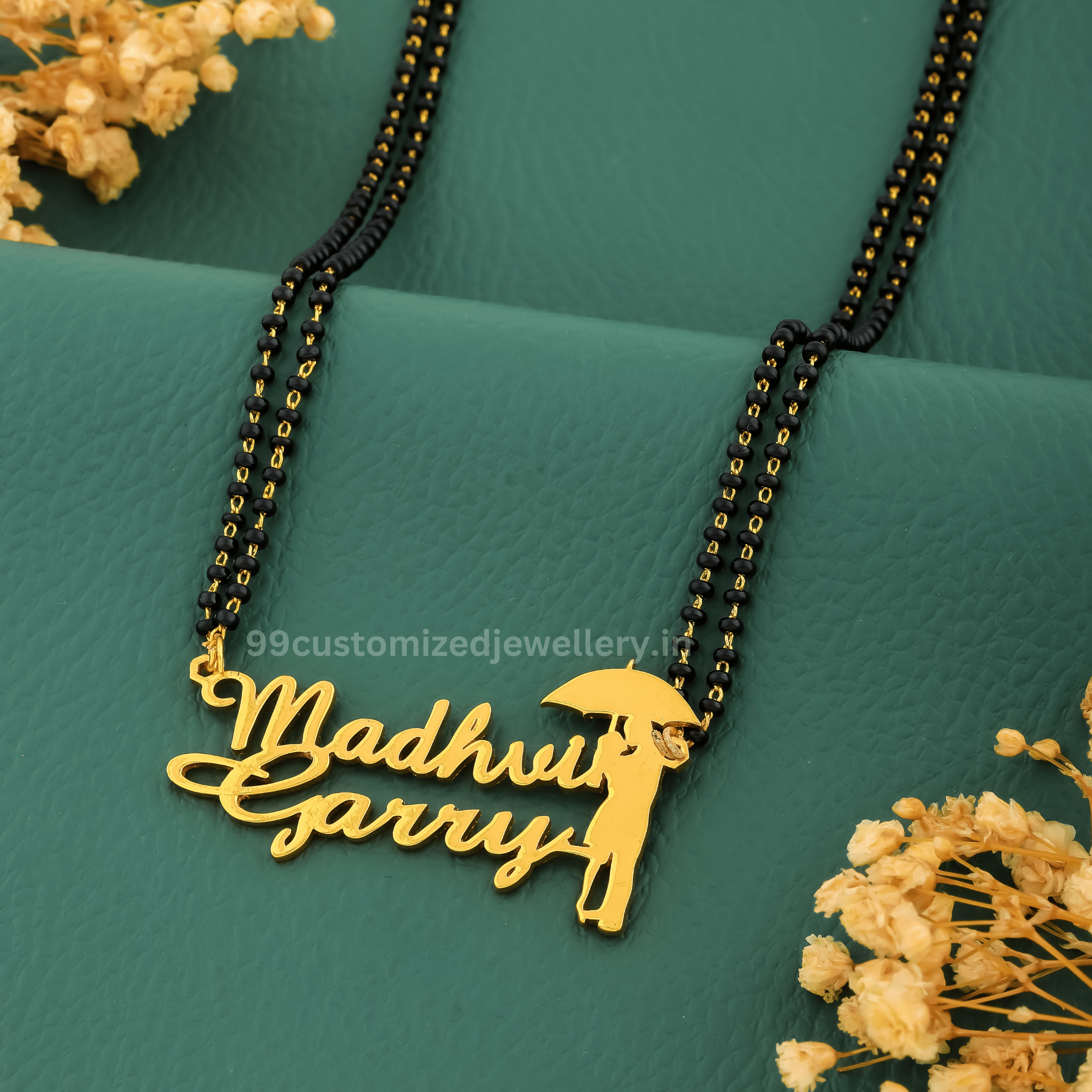 Umbrella Couple Name Necklace