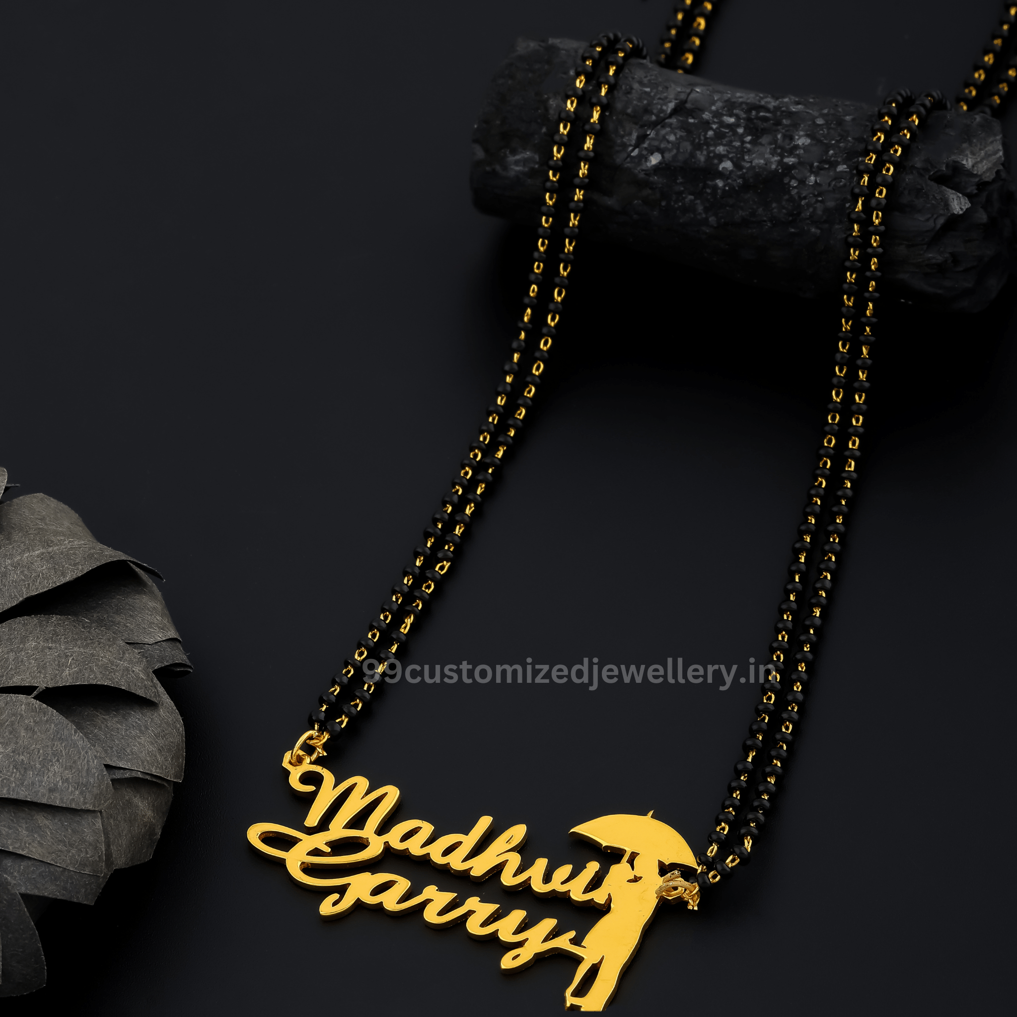 Umbrella Couple Name Necklace